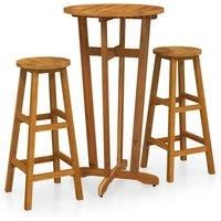 vidaXL 3 Piece Bar Set Solid Wood Acacia
