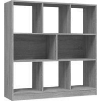 vidaXL Book Cabinet Office Bookcase Room Divider Book Shelf Storage Rack File Cabinet Storage Chest Divider Shelf Grey Sonoma Engineered Wood