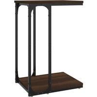 vidaXL Side Table with Storage - Industrial Brown Oak Sturdy Engineered Wood Furniture for Living Room or Bedroom, Space-saving Design, 40x30x60 cm