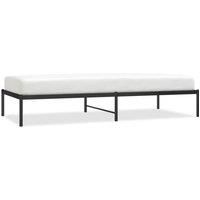 vidaXL Single Black Bed Frame - Industrial Style Metal Construction with Centre Leg Support, Metal Slats, and Underneath Storage