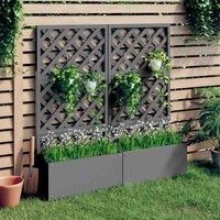Trellis Planter Outdoor Flower Box Garden Raised Bed Plant Pot WPC vidaXL