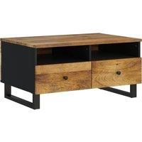 vidaXL Coffee Table 80x54x40 cm Solid Wood Mango and Engineered End