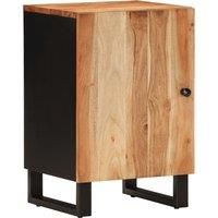 vidaXL Solid Acacia Wood Bathroom Cabinet with Iron Feet - Versatile Storage Solution with Flexible Door Design, Brown 38x33x58 cm