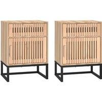 Bedside tables 2 pcs 40x30x55,5 cm Multilayer Wood and Iron