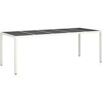 Garden Table Patio Outdoor Dinner Table Tempered Glass and Poly Rattan vidaXL