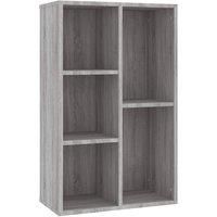 vidaXL Book Cabinet/Sideboard Grey Sonoma 50x25x80 cm Engineered Wood Bookcase