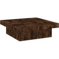 vidaXL Modern Coffee Table with Smoked Oak Finish, Square Shape, Engineered Wood Material, Ideal for Living Room