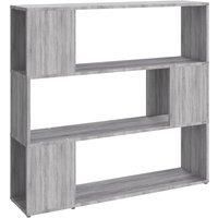 vidaXL Book Cabinet/Room Divider - Grey Sonoma, Engineered Wood, 100x24x94 cm Storage Shelf for Living Room, Office