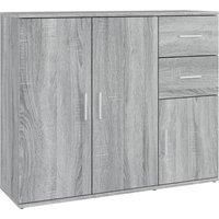 vidaXL Grey Sonoma Sideboard - Engineered Wood Construction, Ample Storage Space, Modern Design for Living Room