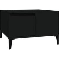 vidaXL Engineered Wood Coffee Table; Black, Modern Design, Durable Material, Ample Storage - 55x55x36.5 cm