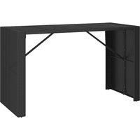 Bar Table Bistro Table Kitchen Pub Table with Glass Top Poly Rattan vidaXL