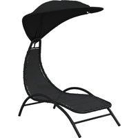 Sun Lounger Sun Bed Day Bed Sunlounger with Canopy Fabric and Steel vidaXL