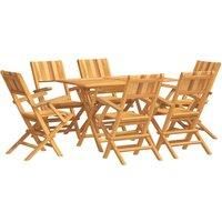 7 Piece Garden Dining Set Solid Wood Teak vidaXL