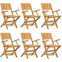 Folding Garden Chairs 6 pcs 47x61x90 cm Solid Wood Teak vidaXL