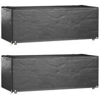 vidaXL Garden Furniture Covers - UV-resistant and Water-resistant Polyethylene Material, Ideal for Rattan Sets, Easy to Store, Includes 2 pcs, Black/'.