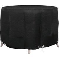 vidaXL UV-Resistant Garden Furniture Cover, Black Polyethylene Round Cover, Outdoor Patio and Rattan Set Protection, Diameter 125 cm x Height 75 cm, 6 Eyelets, with Locking Rope
