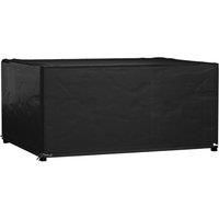 vidaXL Black PE Garden Furniture Cover - Suitable for Rattan Sets, Outdoor Patio Furniture, Water and UV Resistant, with Eyelets and Rope for Secure Fastening, Foldable for Convenient Storage