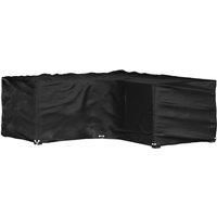 vidaXL Black L-Shaped Garden Furniture Cover, Lightweight Polyethylene, Aluminium Eyelets, Water & UV Resistance- Outdoor/Patio/Garden Protection, 215x215x70 cm