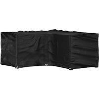 vidaXL L-Shaped Garden Furniture Cover - Durable Polyethylene, UV and Water-Resistant, Black, 215x215x90 cm, with Convenient Folding for Storage & Aluminium Eyelets