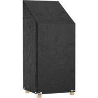 vidaXL Black Garden Chair Cover - UV-resistant Polyethylene Furniture Protector with Aluminium Eyelets, Ideal for Outdoor Use - 65x65x110/150 cm