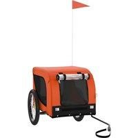 Pet Bike Trailer Dog Carrier Orange and Black Oxford Fabric Iron vidaXL