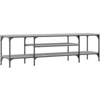 vidaXL Industrial Style TV Cabinet - 161x35x45 cm - Grey Sonoma, Engineered Wood & Iron Construction, Ample Shelf Storage, Ideal for Living Room
