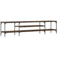 vidaXL Tv Cabinet Smoked Oak 201x35x45 cm Engineered Wood&iron, Brown