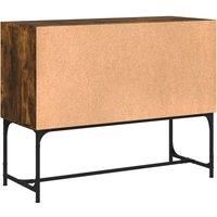 vidaXL Smoked Oak Sideboard - Engineered Wood Cabinet with 4 Compartments - Ideal for Living Room and Bedroom - Stable and Durable