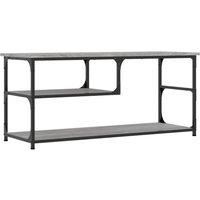 vidaXL Industrial Grey TV Cabinet with Steel Frame and Ample Storage from Engineered Wood for Living Room or Bedroom - 103x38x46.5 cm, Grey Sonoma, 11.6 kg