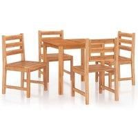 Solid Wood Teak Garden Dining Set 3/5 Piece 110x110x77 cm/80x80x77 cm vidaXL