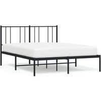 Metal Bed Frame without Mattress with Headboard Black 90x200cm vidaXL
