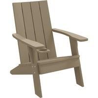 Garden Adirondack Chair Lounge Armchair Light Brown Polypropylene vidaXL