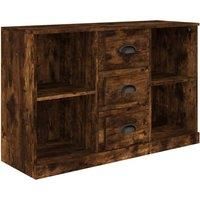 vidaXL Smoked Oak Sideboard - Modern Style Engineered Wood Storage Unit for Hallway and Living Room - Ample Space & Durable Material