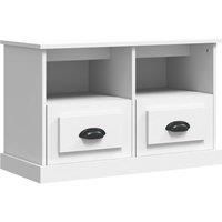 vidaXL TV Cabinet in White - Sleek and Modern Design Engineered Wood with Ample Storage Space 80x35x50 cm Sturdy Top