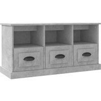 vidaXL TV Cabinet - Modern, Sleek Design with 3 Drawers & Compartments, Made of Engineered Wood in Concrete Grey