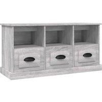 vidaXL TV Cabinet in Grey Sonoma - Stylish and Durable Engineered Wood - Large Storage with 3 Drawers and 3 Compartments - Display-friendly Top Surface