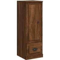 vidaXL Modern Highboard, Engineered Wood Construction, Brown Oak, Ample Storage Space, 36x35.5x103.5 cm