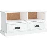 vidaXL TV Cabinet High Gloss White 93x35.5x45 cm Engineered Wood