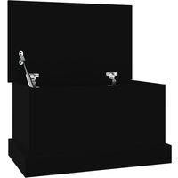 vidaXL Multipurpose Storage Box in Black | Engineered Wood | 50x30x28 cm | Versatile Home Storage Solution and Table