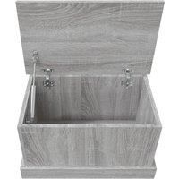 vidaXL Grey Sonoma Storage Box made with Engineered Wood - Modern Storage Solution and Functional Side Table for Living Room and Bedroom