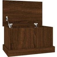 vidaXL Storage Box, Brown Oak, 50x30x28 cm, Durable Engineered Wood, Lid-Included, Versatile Storage Solution, Easy Assembly, Ideal for Living Room or Bedroom