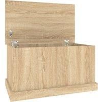 vidaXL Sonoma Oak Storage Box - Engineered Wood, Ideal Storage Solution with Protective Lid, Can Also Function as a Table, Easy to Assemble