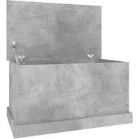 vidaXL Storage Box with Lid - 70x40x38 cm Engineered Wood - Concrete Grey - Multi-purpose Storage Solution - Perfect for Living Room or Bedroom.