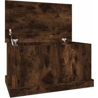vidaXL - Versatile & Modern Smoked Oak Engineered Wood Storage Box - Ideal for Organising Rugs, Cushions & Other Essentials - Easy To Assemble