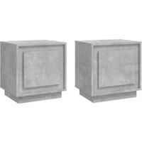 vidaXL Bedside Cabinets 2-Pack - Concrete Grey, Engineered Wood, Versatile Storage Side Table for Bedroom or Living Room, 44x35x45 cm