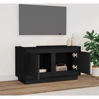 vidaXL TV Cabinet Media Furniture Sideboard Entertainment Centre TV Console Media Unit HiFi Cabinet Black 80x35x45 cm Engineered Wood