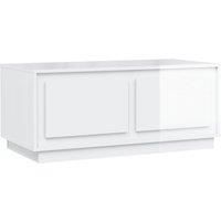 vidaXL Coffee Table – White High Gloss - Easy-to-Clean - Stylish and Durable Engineered Wood - Functional Design - Ample Storage Space - Great for Living Room