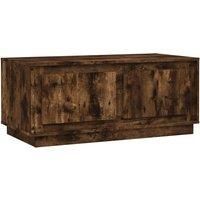 vidaXL Smoked Oak Coffee Table Made with Engineered Wood | Stylish Rectangular Table Perfect for Living Room | Ample Storage Space