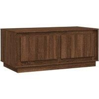 vidaXL Modern Coffee Table with 2 Compartments - Brown Oak Engineered Wood Lounge Table for Living Room - 102x50x44 cm Tabletop