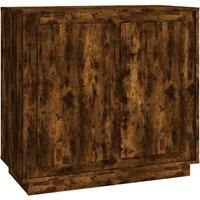 vidaXL Sideboard Smoked Oak - Durable Engineered Wood - Organizing Cabinet with 4 Compartments and Doors - Easy to Clean